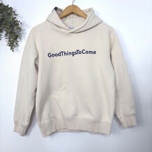Zara Kids Good Things To Come Graphic Hoodie Cream Beige Size 11-12 Pullover
